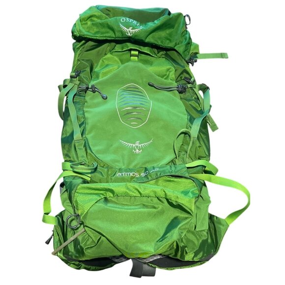 Osprey Atmos 50 AG Hiking Backpack Green  Adjustable Straps & Multiple Compartme - Picture 1 of 10